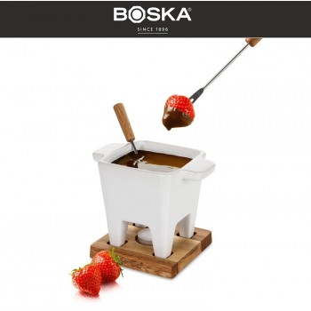 BIANCO Мини-набор для сырного и шоколадного фондю, 11 см, керамика жаропрочная, Boska, Нидерланды