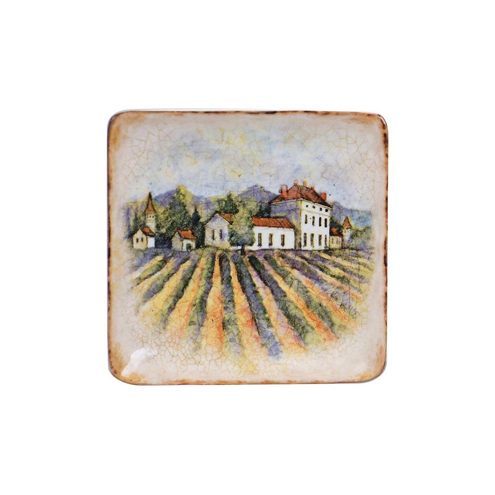 Тарелка десертная квадратная "Виноградная  долина" 15см, Керамика, CERTIFIED INTERNATIONAL CORP, США