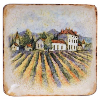 Тарелка десертная квадратная "Виноградная  долина" 15см, Керамика, CERTIFIED INTERNATIONAL CORP, США