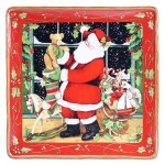 Блюдо квадратное "Мастерская Санта-Клауса" 32х32см, Керамика, CERTIFIED INTERNATIONAL CORP, США