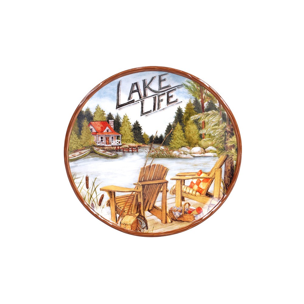 Блюдо круглое "Жизнь у озера" 33см, Керамика, CERTIFIED INTERNATIONAL CORP, США