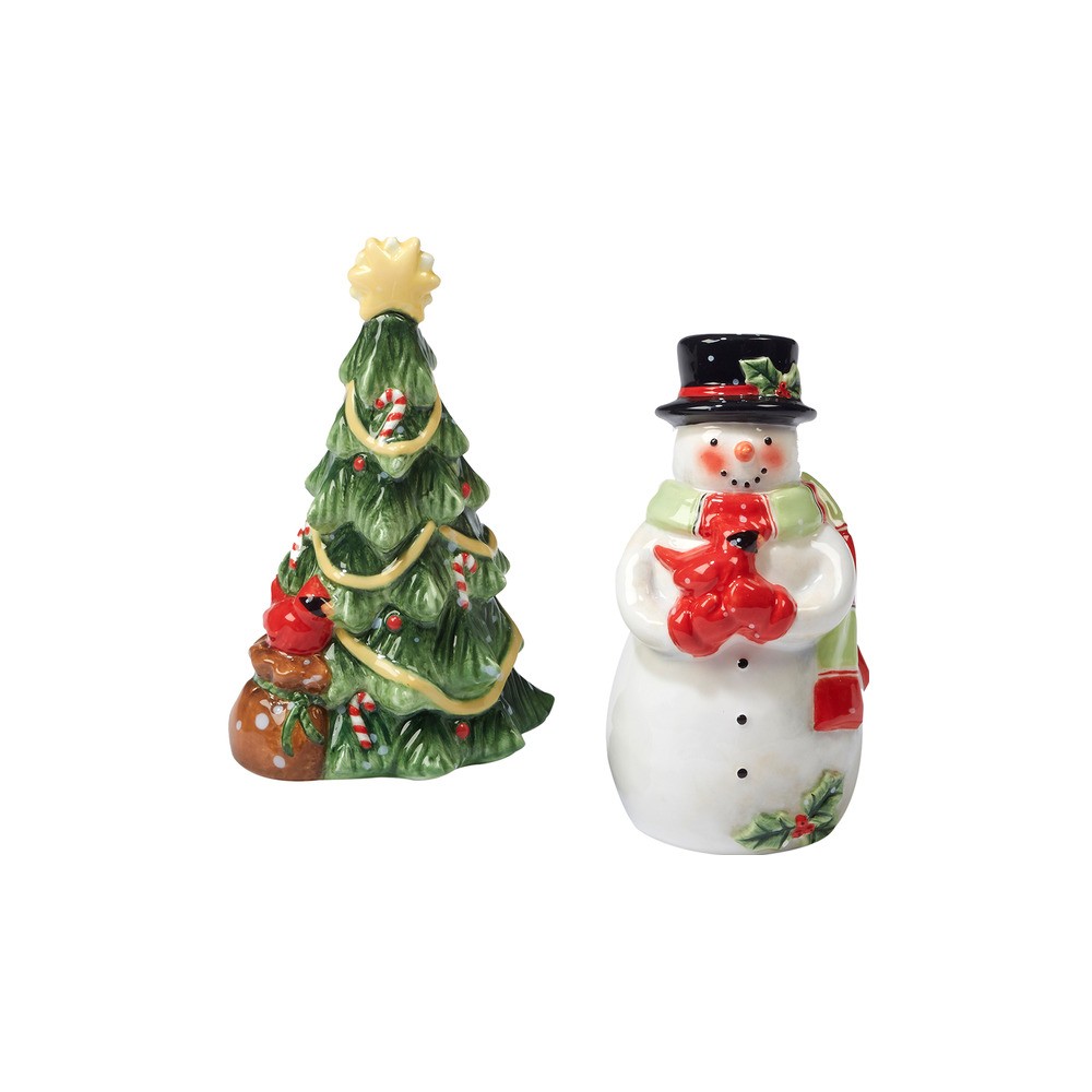 Набор соль и перец "Звездная ночь" 10см, (снеговик+елка), Керамика, CERTIFIED INTERNATIONAL CORP, США