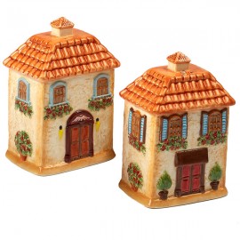 Набор солонка и перечница "Итальянский дворик" 11см, Керамика, CERTIFIED INTERNATIONAL CORP, США