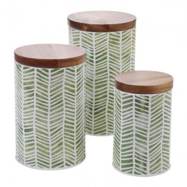 Набор банок "Морские водоросли" 3шт (0,9л, 2л, 2,7л), Керамика, CERTIFIED INTERNATIONAL CORP, США