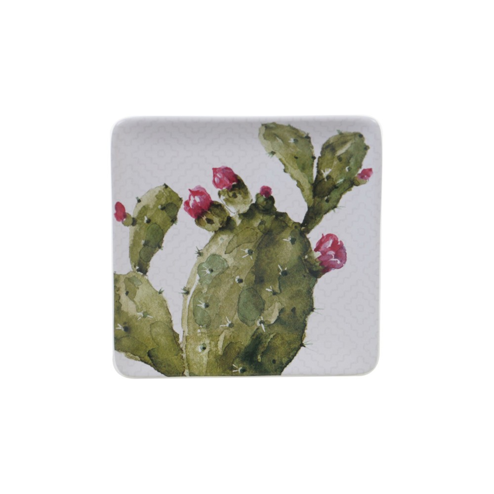 Тарелка закусочная "Кактусы. Мамиллярия в цвету" 22см, Керамика, CERTIFIED INTERNATIONAL CORP, США