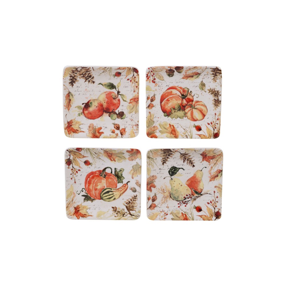 Тарелка пирожковая квадратная "Осенние краски" 15см в ассортименте, Керамика, CERTIFIED INTERNATIONAL CORP, США