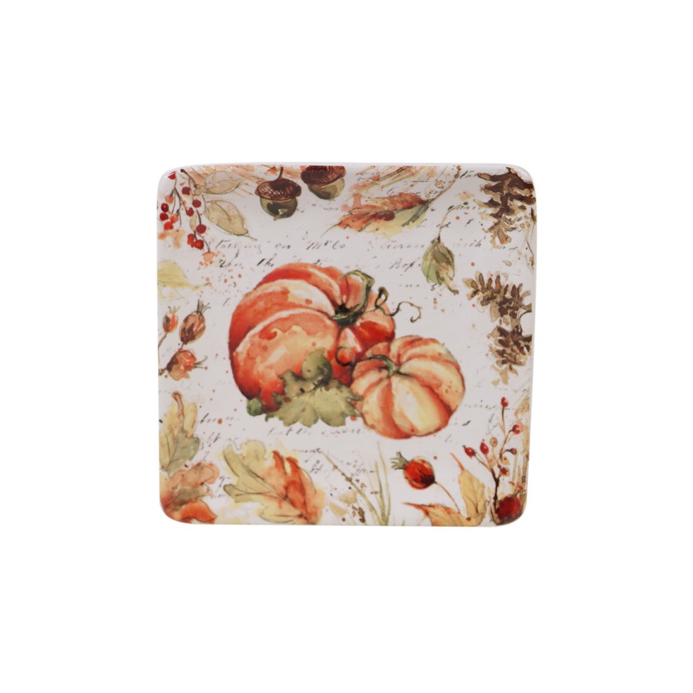 Тарелка пирожковая квадратная "Осенние краски. Тыквы" 15см, Керамика, CERTIFIED INTERNATIONAL CORP, США