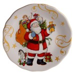 Тарелка закусочная "Винтажный Санта.Мешок подарков" 23см, Керамика, CERTIFIED INTERNATIONAL CORP, США