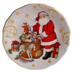 Тарелка закусочная "Винтажный Санта.Зайчик" 23см, Керамика, CERTIFIED INTERNATIONAL CORP, США