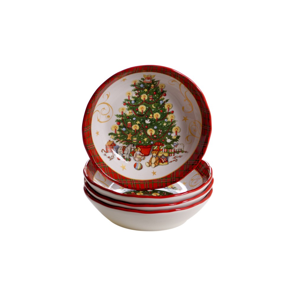 Тарелка суповая "Винтажный Санта" 23см, Керамика, CERTIFIED INTERNATIONAL CORP, США