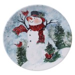 Тарелка обеденная "Снеговик" 28см, Керамика, CERTIFIED INTERNATIONAL CORP, США