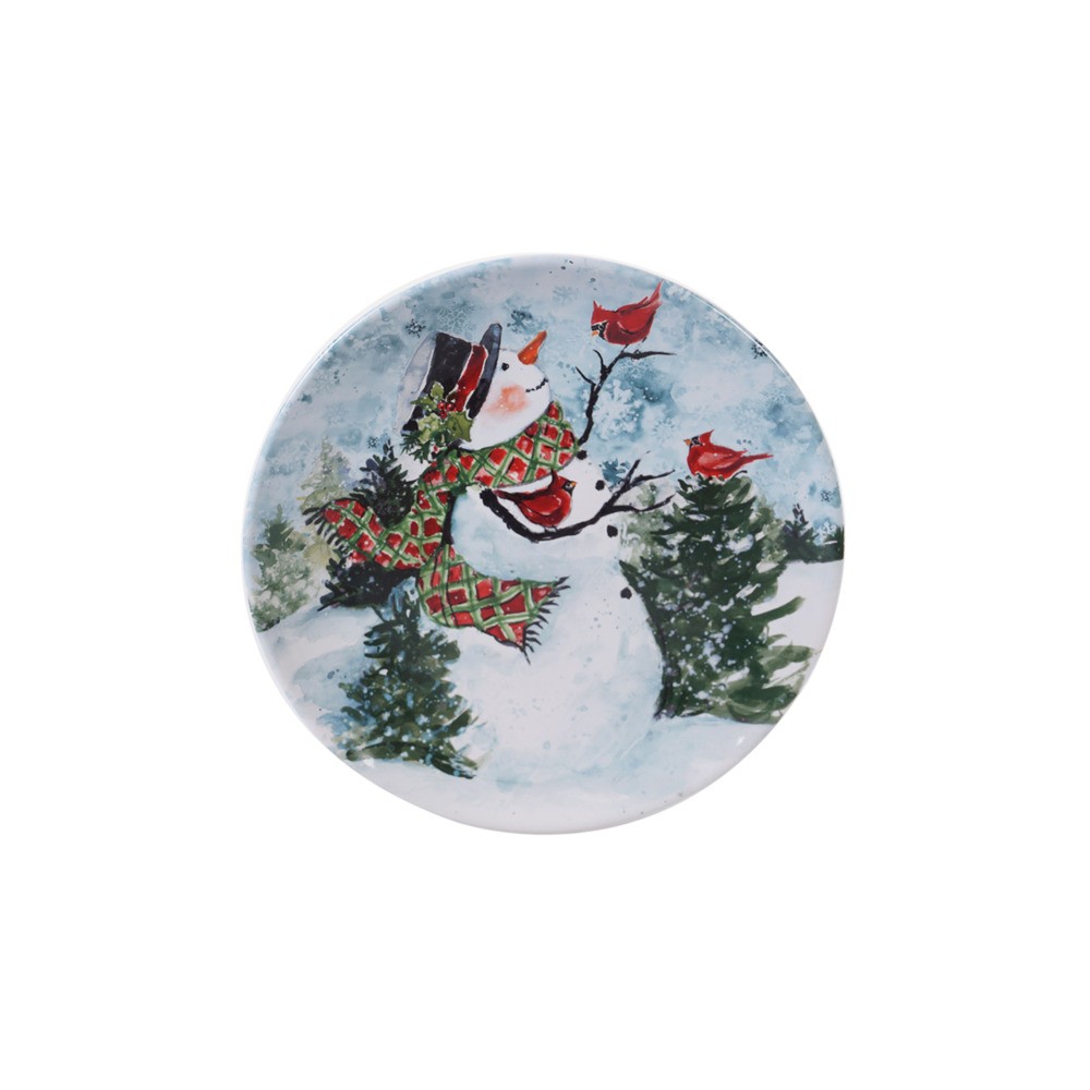 Тарелка обеденная "Снеговик" 28см, Керамика, CERTIFIED INTERNATIONAL CORP, США