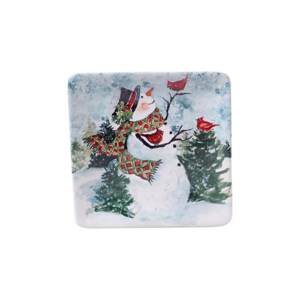 Тарелка десертная "Снеговик" 15см, Керамика, CERTIFIED INTERNATIONAL CORP, США
