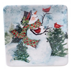 Тарелка десертная "Снеговик" 15см, Керамика, CERTIFIED INTERNATIONAL CORP, США