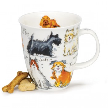 Кружка Dunoon "Игривые собаки.Невис" 480мл, Фарфор костяной, Dunoon, Великобритания