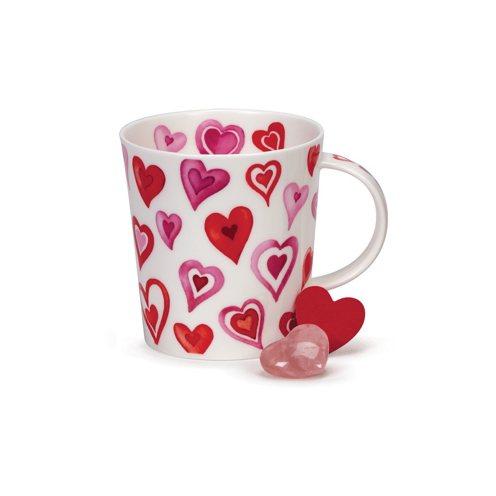 Кружка Dunoon "Влюблённые сердца.Ломонд" 320мл (розовая), Фарфор костяной, Dunoon, Великобритания