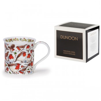 Кружка Dunoon "Птичка Робин.Бьютшир" 300мл, Фарфор костяной, Dunoon, Великобритания