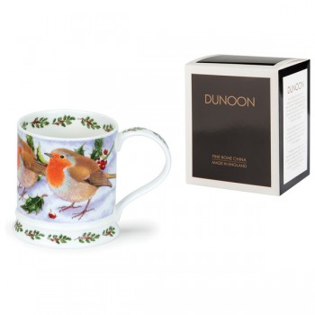 Кружка Dunoon "Птичка Робин.Айона" 400мл, Фарфор костяной, Dunoon, Великобритания