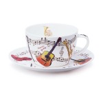 Чайная пара для завтрака Dunoon "Музыкальные инструменты" 450мл, Фарфор костяной, Dunoon, Великобритания