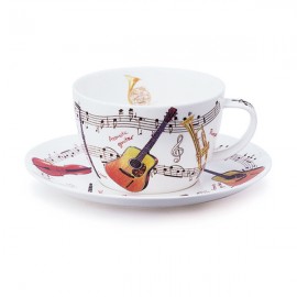 Чайная пара для завтрака Dunoon "Музыкальные инструменты" 450мл, Фарфор костяной, Dunoon, Великобритания Чайная пара для завтрака Dunoon "Музыкальные инструменты" 450мл, Фарфор костяной, Dunoon, Великобритания