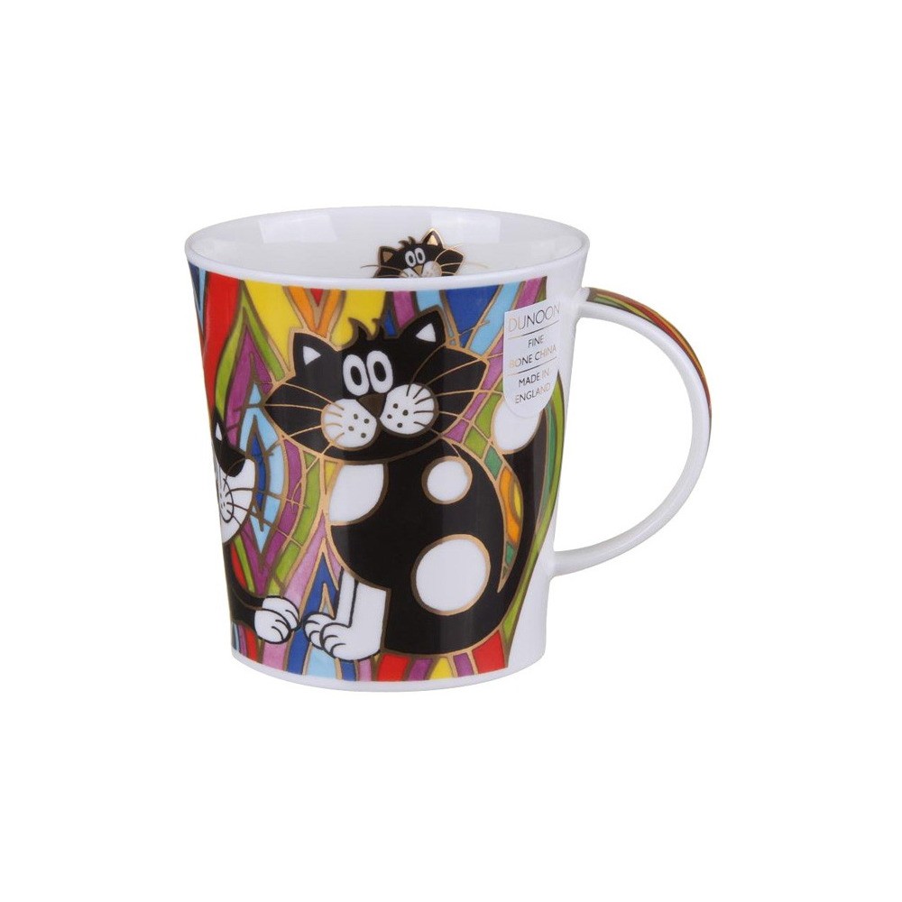 Кружка Dunoon "Чёрно-белые коты.Ломонд" 320мл (ромбы), Фарфор костяной, Dunoon, Великобритания