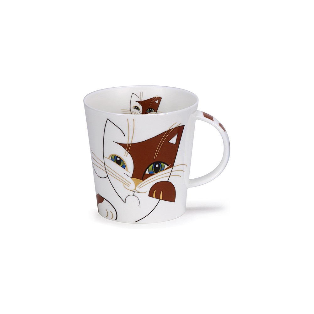 Кружка Dunoon "Абстрактные коты.Кернгорм" 480мл (коричневая), Фарфор костяной, Dunoon, Великобритания