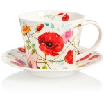 Чашка чайная с блюдцем Dunoon "Садовый мак.Айлей" 350мл, Фарфор костяной, Dunoon, Великобритания
