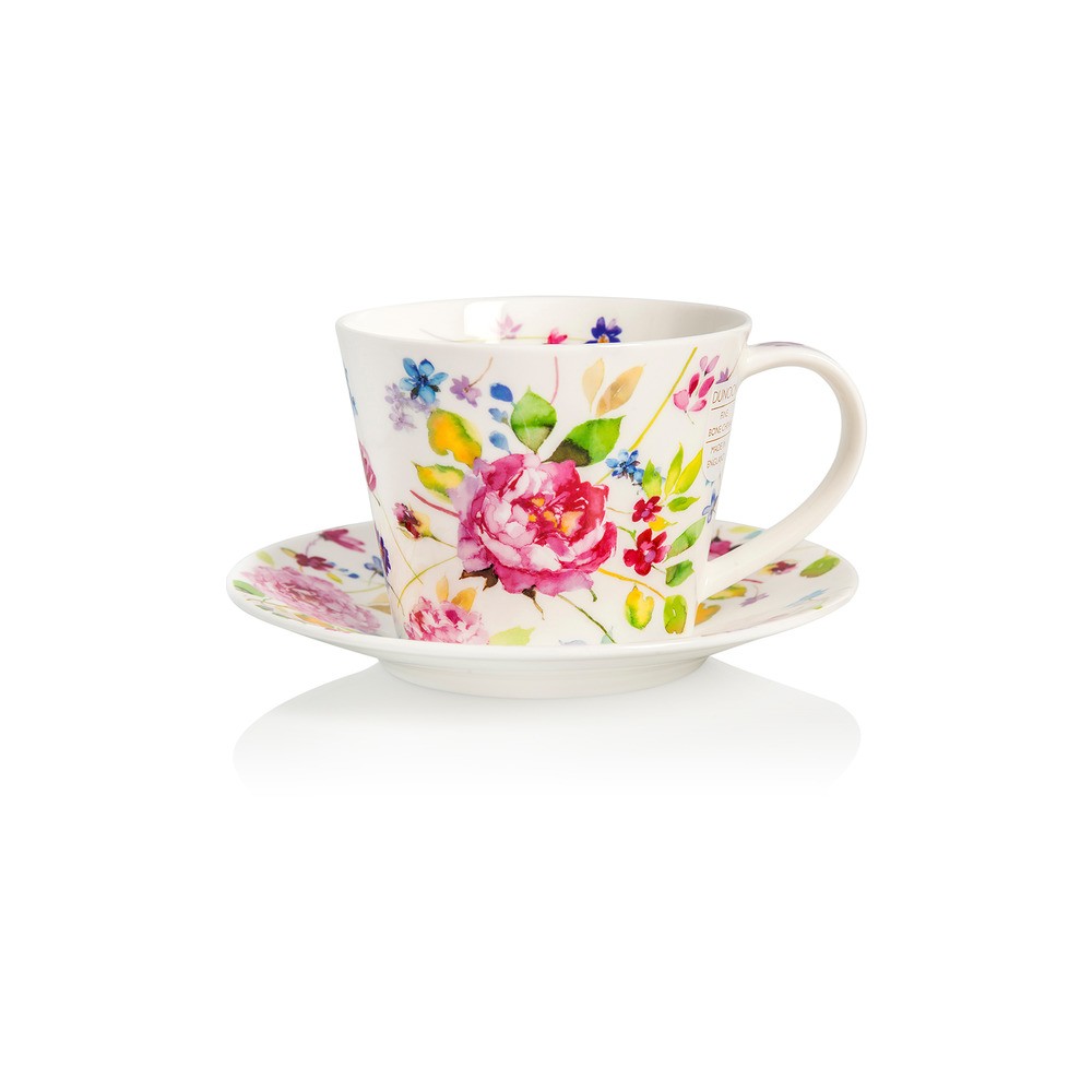Чашка чайная с блюдцем Dunoon "Садовая роза.Айлей" 350мл, Фарфор костяной, Dunoon, Великобритания