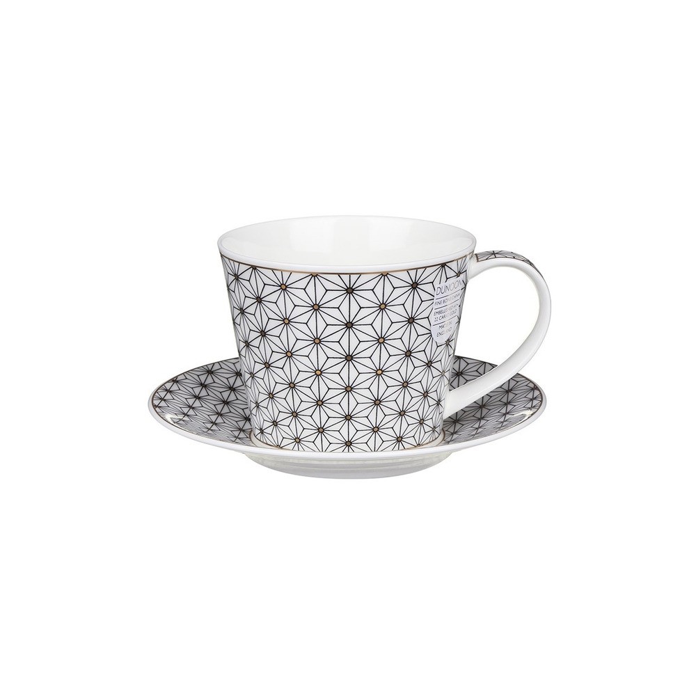 Чашка чайная с блюдцем Dunoon "Самарканд белая.Айлей" 350мл, Фарфор костяной, Dunoon, Великобритания