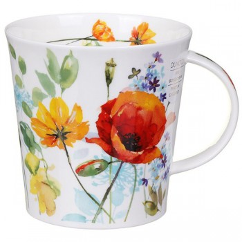 Кружка Dunoon "Загородные цветы.Красные маки.Кернгорм" 480мл, Фарфор костяной, Dunoon, Великобритания