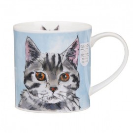 Кружка Dunoon "Портрет кошки.Оркни" 350мл (серая), Фарфор костяной, Dunoon, Великобритания