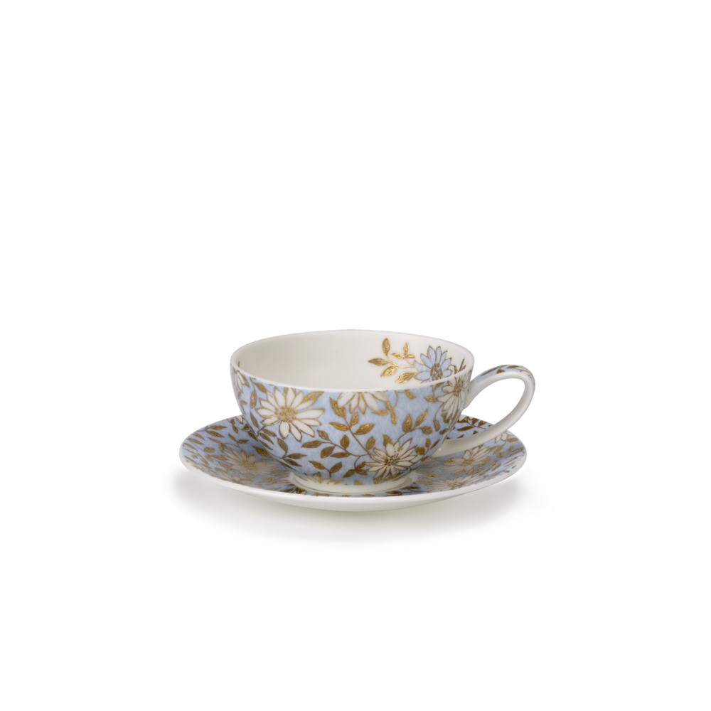 Чашка чайная с блюдцем Dunoon "Аква" 250мл, Фарфор костяной, Dunoon, Великобритания