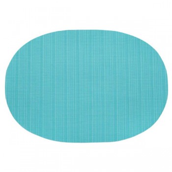 Салфетка подстановочная овальная 33х46см "Рубчик" (аква), винил, Harman, США