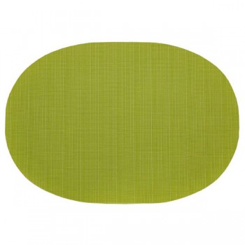 Салфетка подстановочная овальная 33х48см "Рубчик" (зеленый), винил, Harman, США