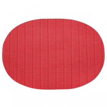 Салфетка подстановочная овальная 46см "Линия" (красная), ПВХ, Harman, США