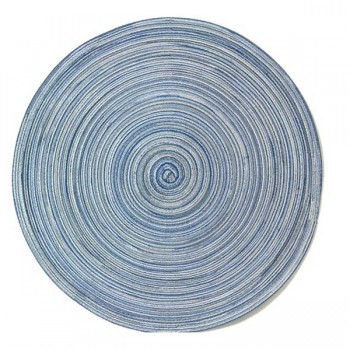 Салфетка подстановочная круглая 38см "Кипр" (голубая), ПВХ, Harman, США