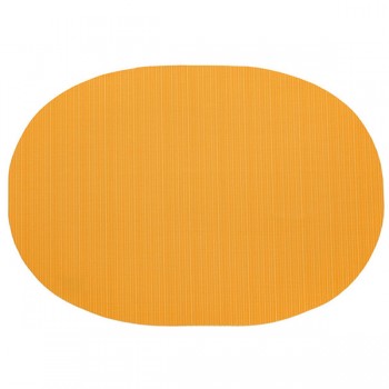 Салфетка подстановочная овальная 33х48см "Рубчик" (оранжевая), винил, Harman, США