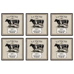 Набор из 6 подставок 10х10см коллекция "Ферма" (корова), Пробка, Harman, США
