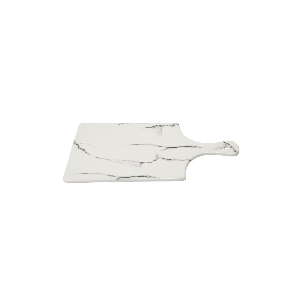 Доска сервировочная с ручкой прямоугольная 38х25см белая (фарфор), Фарфор, Harman, США