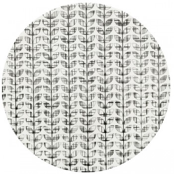 Салфетка подстановочная круглая "Листья", черный, винил, Harman, США