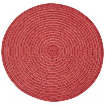 Салфетка подстановочная круглая 38см, красный, винил, Harman, США