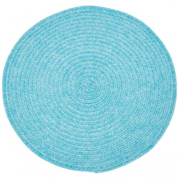 Салфетка подстановочная круглая 38см, голубой, винил, Harman, США