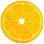 Салфетка подстановочная круглая 38см, апельсин, ПВХ, Harman, США