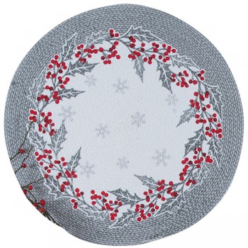 Салфетка подстановочная круглая 36см "Праздничные деньки", Хлопок, KAY DEE DESIGNS, США