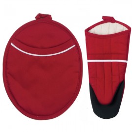 Набор из варежки и прихватки Kay Dee Designs "Скарлет ред" 13X33см, 20X25см (красный), Хлопок, KAY DEE DESIGNS, США