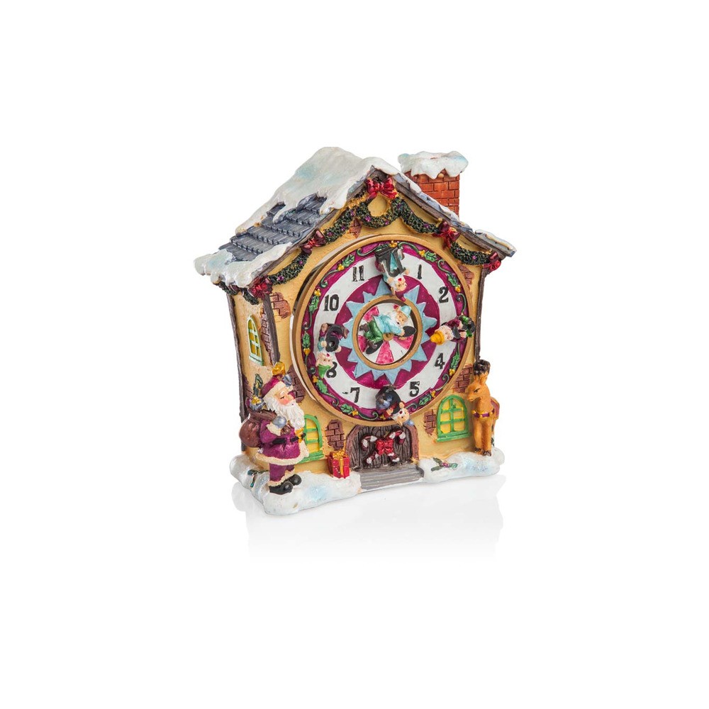Шкатулка музыкальная 15см "Дом Деда Мороза", Фарфор, LAMART, Италия