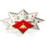 Блюдо-звезда 25см "Рождественская ель", Фарфор, LAMART, Италия