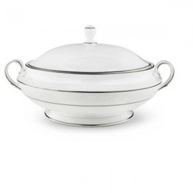 Блюдо для горячего с крышкой 1,9л "Чистый опал", Фарфор костяной, Lenox, США