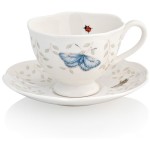 Чашка чайно-кофейная с блюдцем 240мл "Бабочки на лугу", Фарфор, Lenox, США