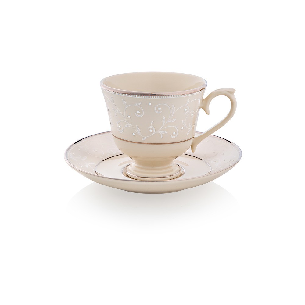 Чашка чайно-кофейная с блюдцем 180мл "Чистый жемчуг", Фарфор, Lenox, США